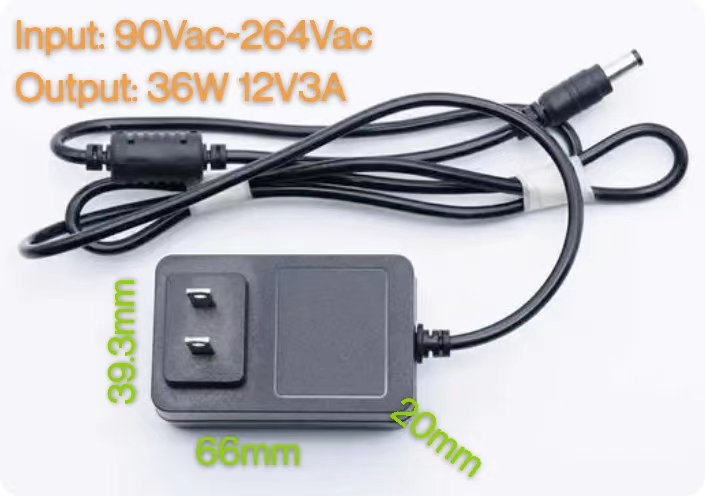 12V3A 36W GaN wall plug in power adapter.jpg