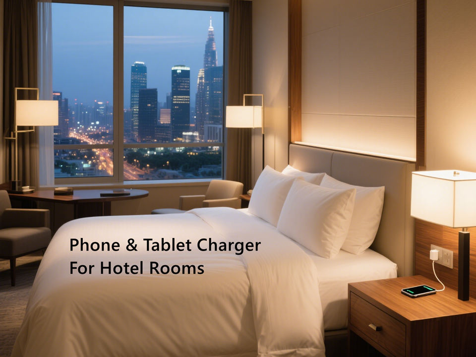 What are the benefits of hotel operators equipping their rooms with chargers for mobile phones and tablets?
