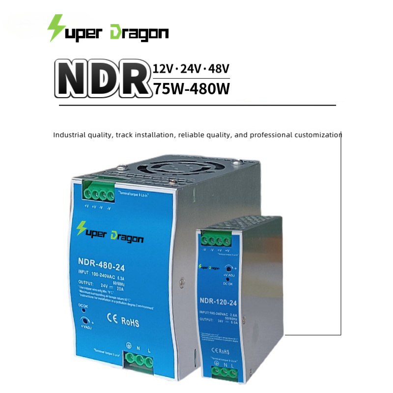 DIN Rail Industrial Power Supply 500W 480W 12V40A 24V20A 48V10A AC-DC PSU