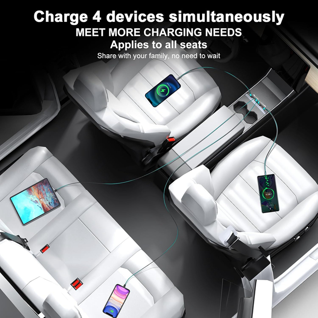 USB Hub Fast Phone Charger For Tesla Car Model 3 Model Y-Waterproof Design