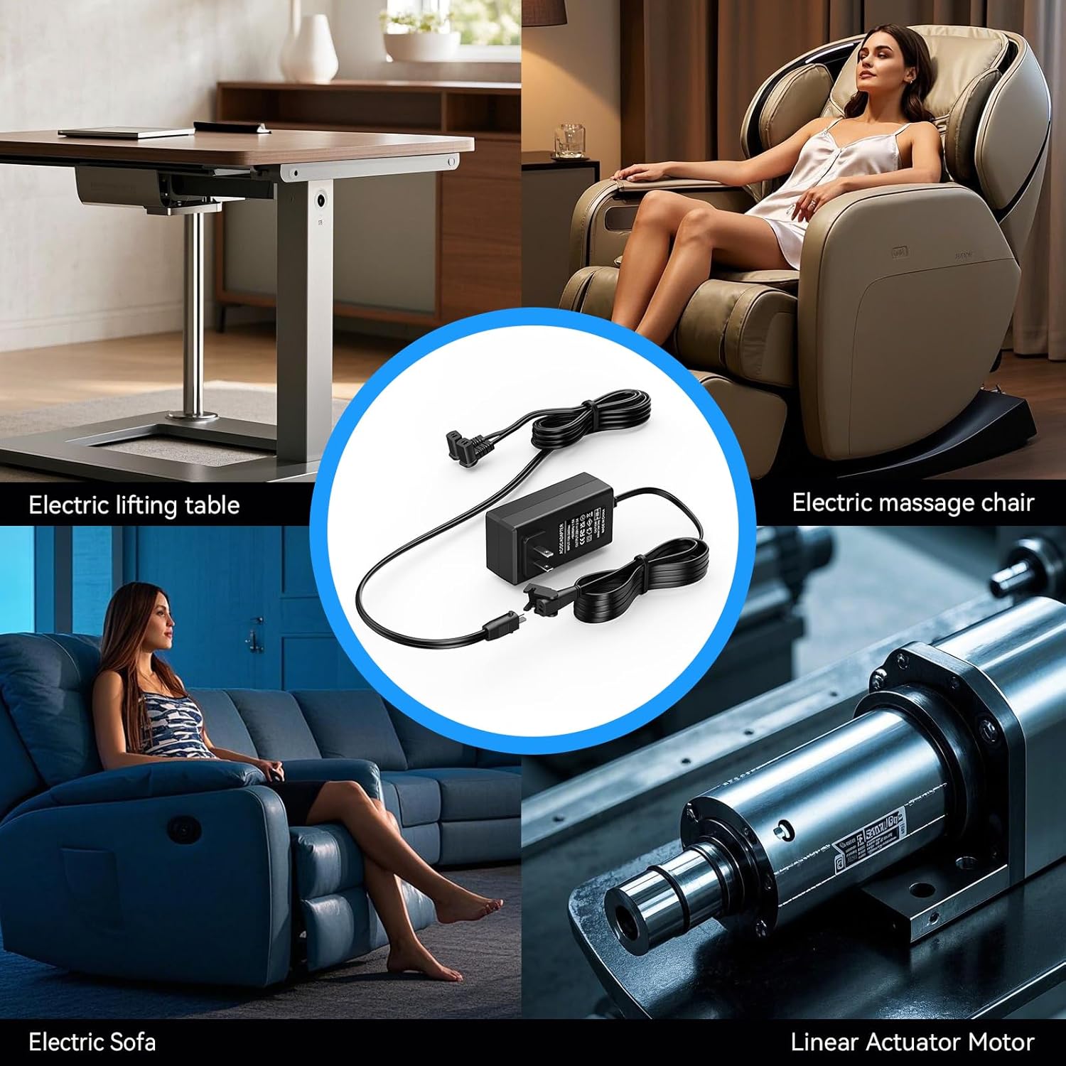 Universal 2-Pin AC/DC Adapter 100-240V, 29V 2A 58W/65W Switching Transformer Power Supply