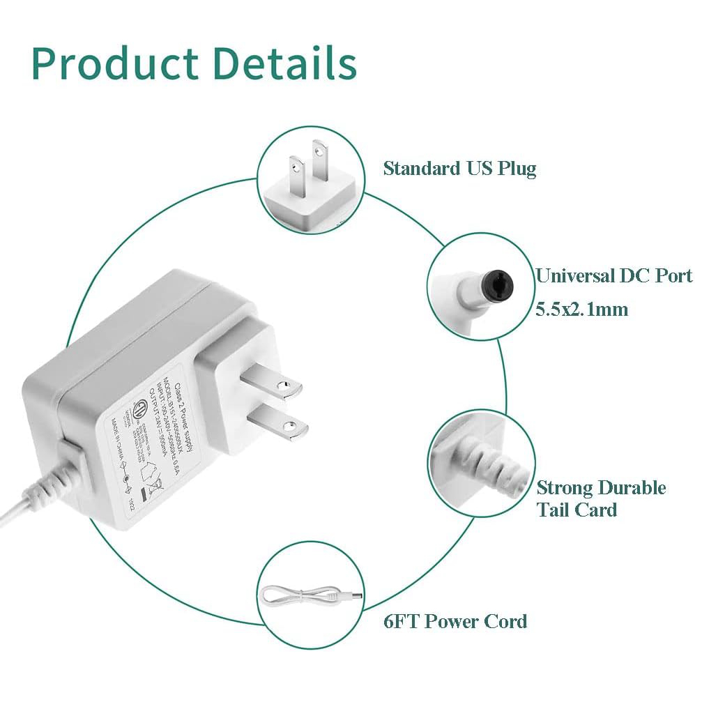 24V 0.5A/0.65A Diffuser Power Cord For Essential Oil Diffusers Humidifiers Replacement Adaptor